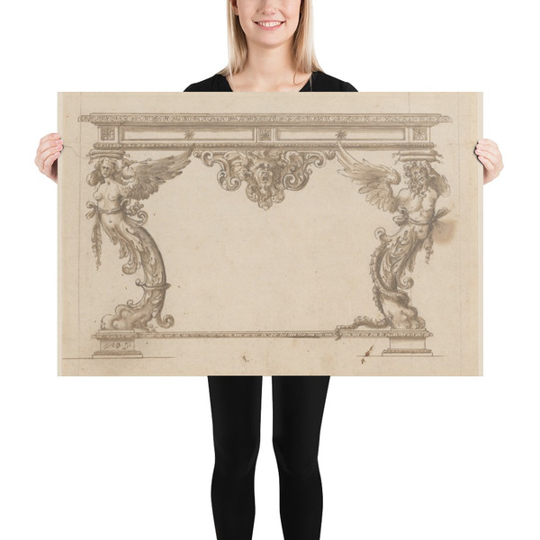 Design for a pier table - Anonymous, Italian, 18th century - ca. 1700 - Photo Paper Poster Museum quality 7741664