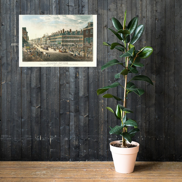 Broadway, New-York. Shewing [sic] Each Building from the Hygeian Depot Corner of Canal Street to beyond Niblo's Garden - Thomas Hornor - 1836 - Paper Poster Museum quality 7746425