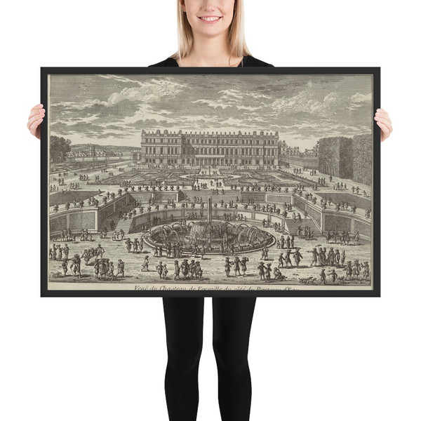 Veue du chasteau de Versailles (View of Versailles, garden facade) - Adam Perelle - 1680s - Matte Paper Framed Poster Museum quality 7739176