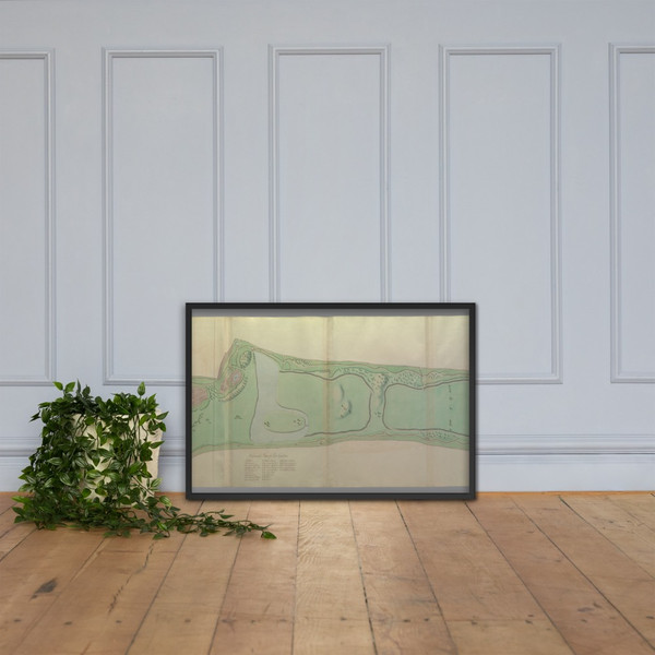 General Plan of the Gardens at Kew - Sir William Chambers - 1763 - Photo Paper Framed Poster Museum quality 7739651