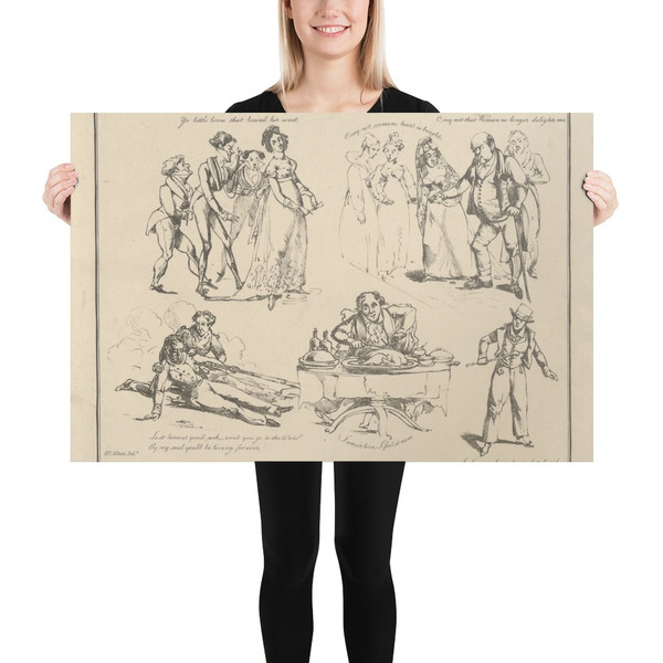 Songs: "Ye little loves that round her wait..." - Henry Thomas Alken - 1822 - Paper Poster Museum quality 7746938