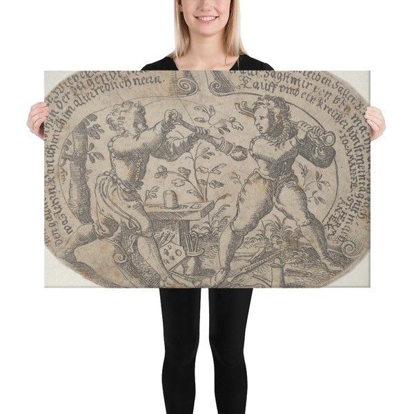 The Young Painter and Young Goldsmith, from The Duels of the Workmen - Jost Amman - 1588 - Canvas Museum quality 7747111