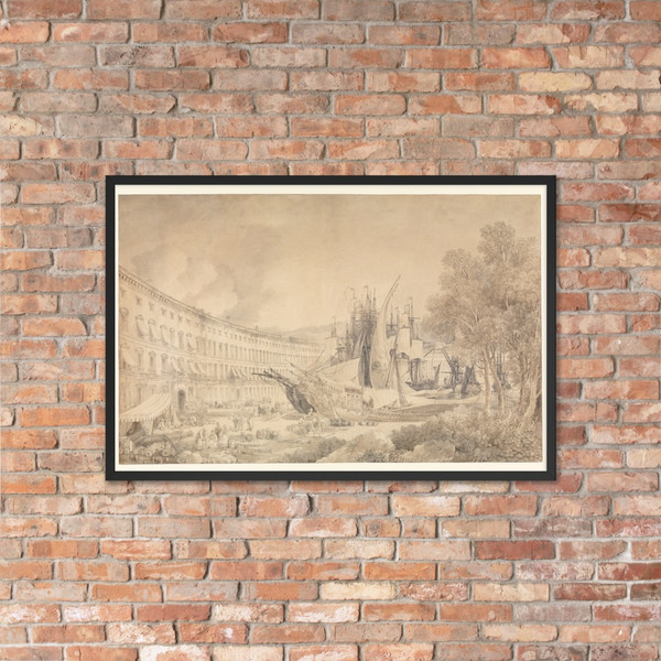 View of Messina Harbor - Louis François Cassas - 1783 - Photo Paper Framed Poster Museum quality 7739039