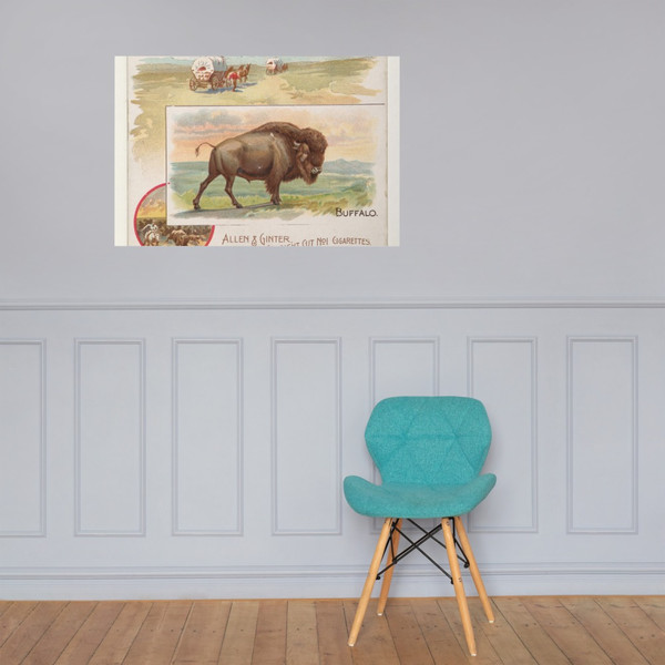 Buffalo, from Quadrupeds series (N41) for Allen & Ginter Cigarettes - Allen & Ginter - 1890 - Photo Paper Poster Museum quality 7748548