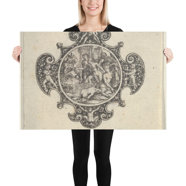 Copy of the Center of a Design for a Brooch - Johann Theodor de Bry - after 1580–1600 - Paper Poster Museum quality 7737689