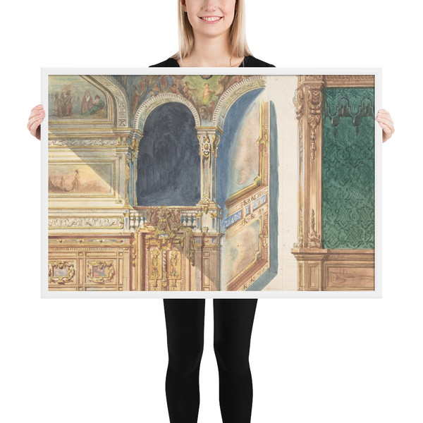 Design for an Interior, possibly a Theater - V. S. Léon - ca. 1860–80 - Matte Paper Framed Poster Museum quality 7737491