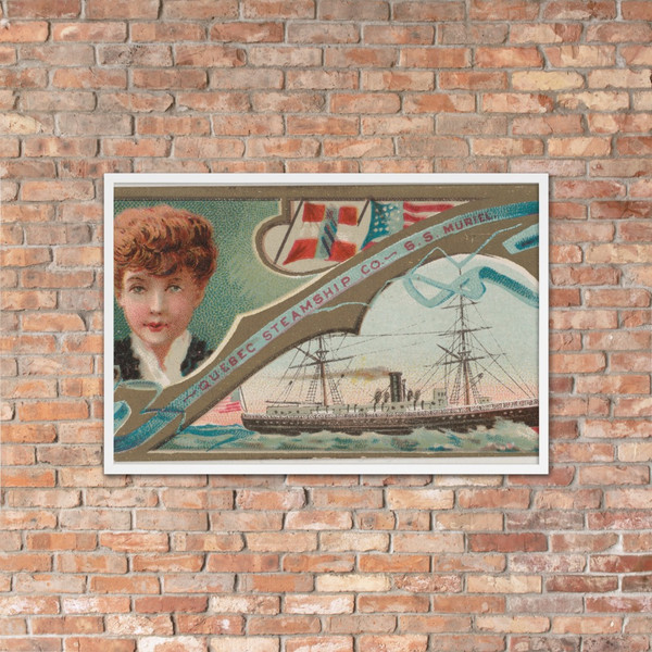 Steamship Muriel, Quebec Steamship Company, from the Ocean and River Steamers series (N83) for Duke brand cigarettes - W. Duke, Sons & Co. - 1887 - Matte Paper Framed Poster Museum quality 7737721