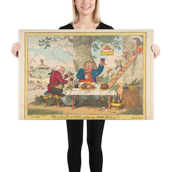 Peace and Plenty or Good News for John Bull!!! - George Cruikshank - May 25, 1814 - Photo Paper Poster Museum quality 7739737