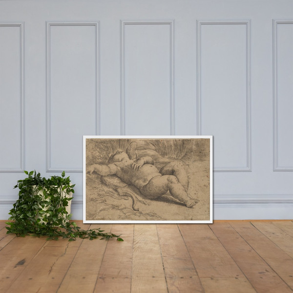 Cupid Sleeping - Parmigianino (Girolamo Francesco Maria Mazzola) - 16th century - Photo Paper Framed Poster Museum quality 7738124
