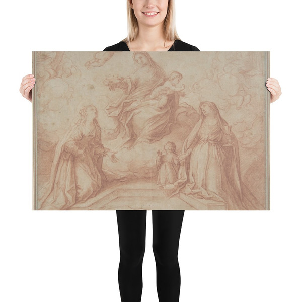 Madonna and Child with Saints - Anonymous, Italian, Roman-Bolognese, 17th century - 17th century - Photo Paper Poster Museum quality 7746216