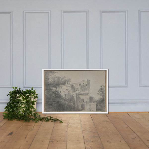 View of the Palazza Madama, Rome (?) - Charles Michel Ange Challe - mid-18th century - Photo Paper Framed Poster Museum quality 7743901