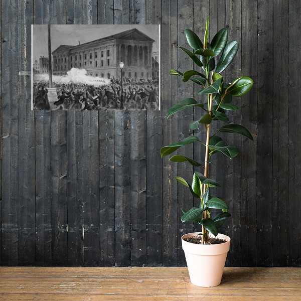 Astor Place Riot, 1849 - Charles M. Jenckes - 1896 - Paper Poster Museum quality 7737819