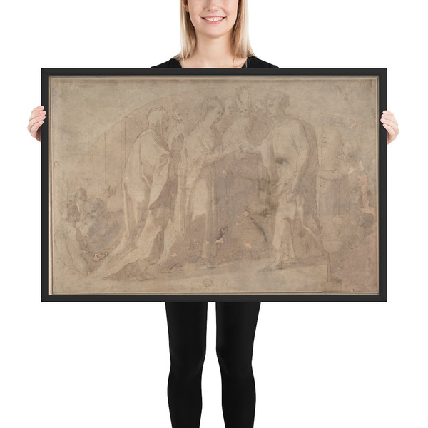 The Marriage of the Virgin (Lunette) - Giorgio Picchi, the Younger - 1580–1600 - Matte Paper Framed Poster Museum quality 7746238