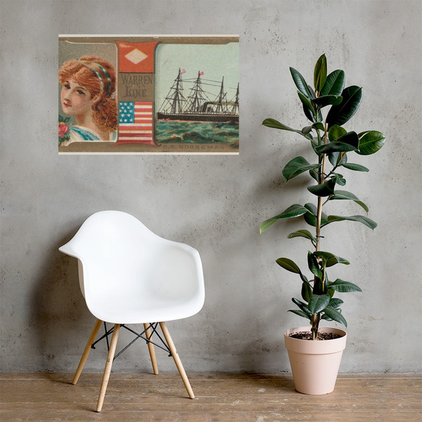 Steamship Norseman, Warren Line, from the Ocean and River Steamers series (N83) for Duke brand cigarettes - W. Duke, Sons & Co. - 1887 - Photo Paper Poster Museum quality 7738105