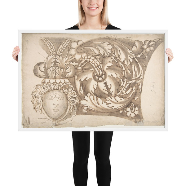 Arch of Septimius Severus, panel, elevation (recto) blank (verso) - Anonymous, French, 16th century - early to mid-16th century - Matte Paper Framed Poster Museum quality 7738116