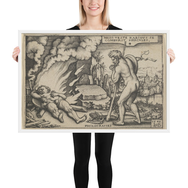The Death of Hercules from The Labors of Hercules - Sebald Beham - Photo Paper Framed Poster Museum quality 7747137
