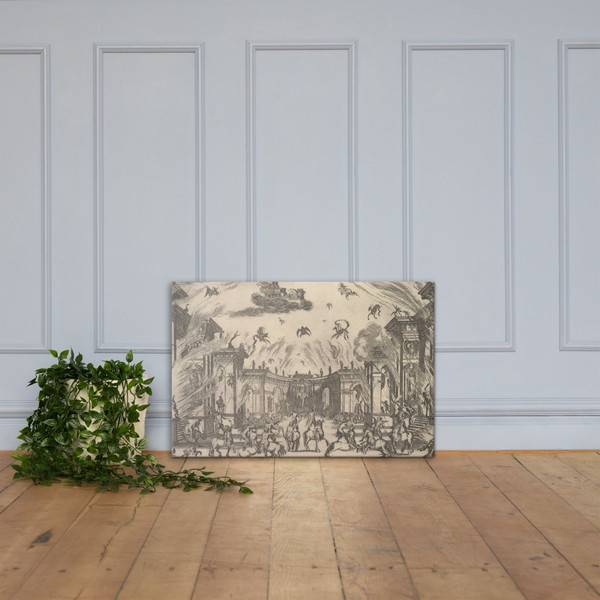 Fifth scene, the Inferno, from 'The marriage of the gods' (Le nozze degli Dei) - Stefano della Bella - 1637 - Canvas Museum quality 7738051