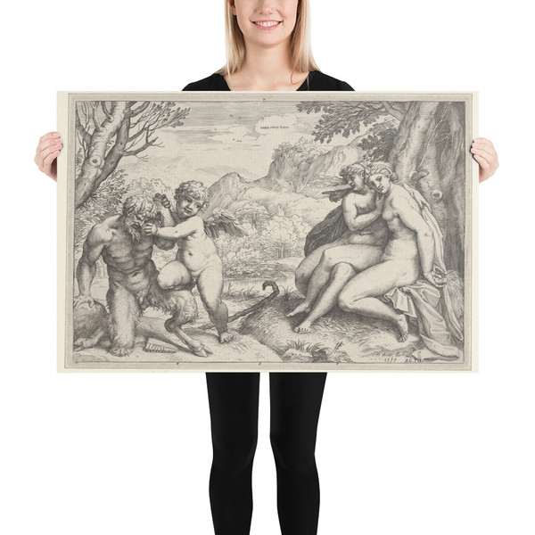 Omnia Vincit Amor - Agostino Carracci - 1599 - Photo Paper Poster Museum quality 7743939