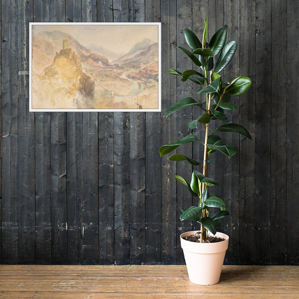 Chatel Argent and the Val d'Aosta from above Villeneuve - Joseph Mallord William Turner - 1836 - Photo Paper Framed Poster Museum quality 7744221