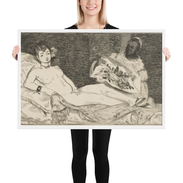 Olympia (small plate) - Edouard Manet - 1867 - Photo Paper Framed Poster Museum quality 7798370