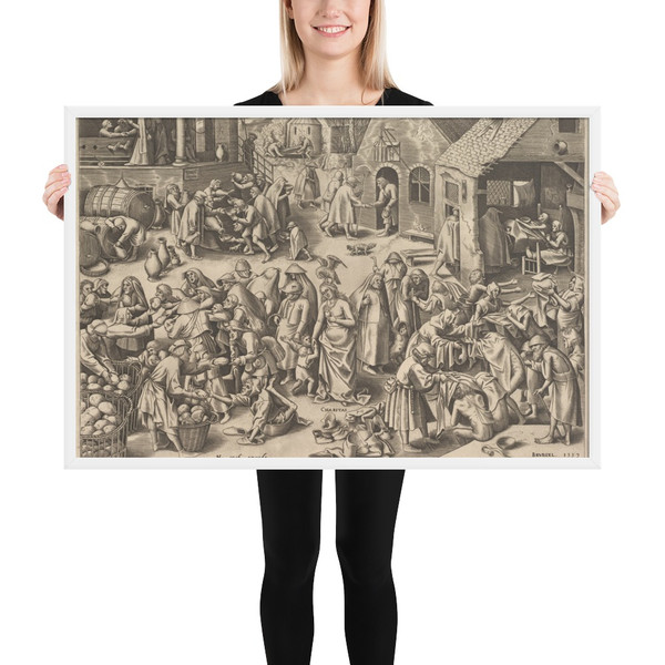 Charity (Charitas) from The Virtues - Philips Galle - 1559 - Matte Paper Framed Poster Museum quality 7723899