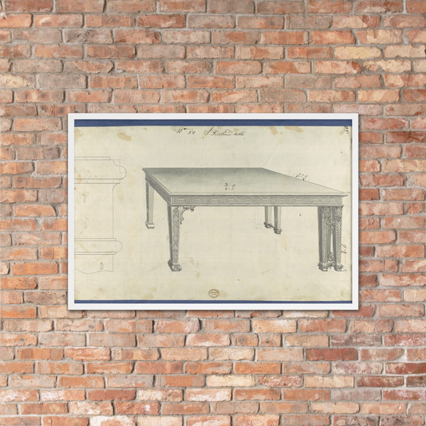 Sideboard Table, from Chippendale Drawings, Vol. II - Thomas Chippendale - 1753 - Matte Paper Framed Poster Museum quality 7794413