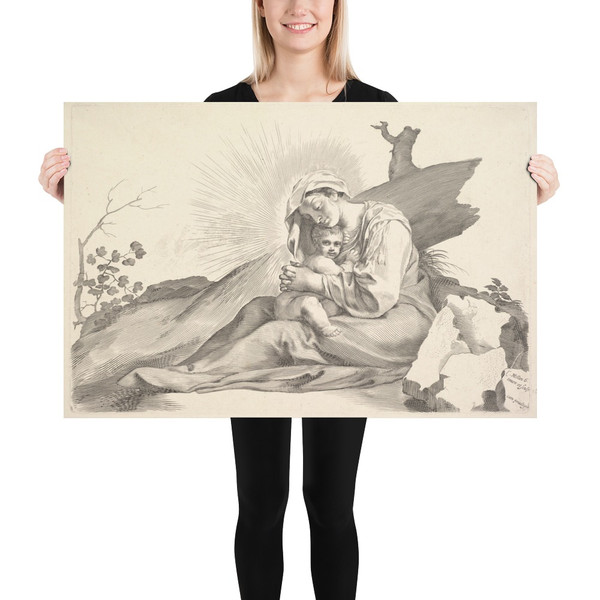 Virgin and Child - Claude Mellan - Paper Poster Museum quality 7799917