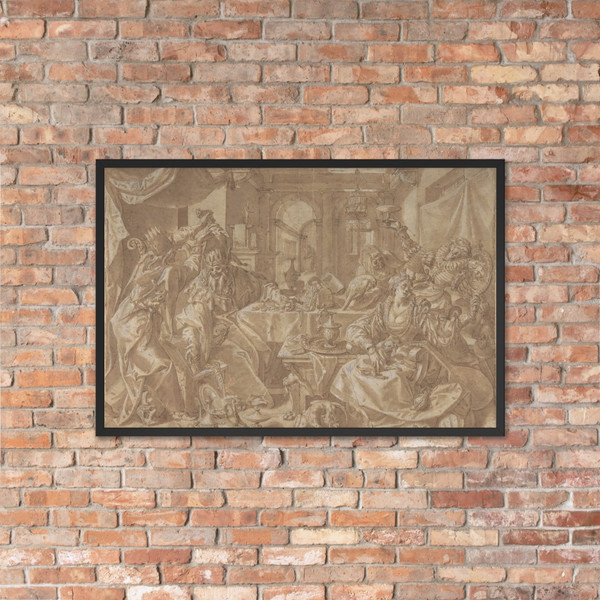 Allegory of Wealth, Lust and Stupidity - Joos van Winghe - late 16th century - Matte Paper Framed Poster Museum quality 7795509