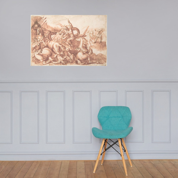 Battle Scene - Francesco Allegrini - 1624–63 - Photo Paper Poster Museum quality 7797521