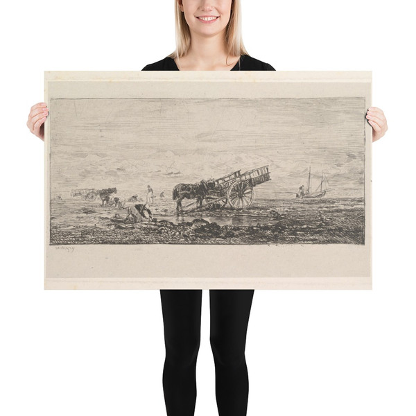 The Beach at Villerville - Charles-François Daubigny - 1837–78 - Photo Paper Poster Museum quality 7799533