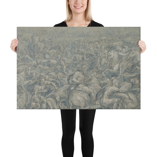 The Battle of Trasimeno - Crispijn van den Broeck - 16th century - Canvas Museum quality 7797520