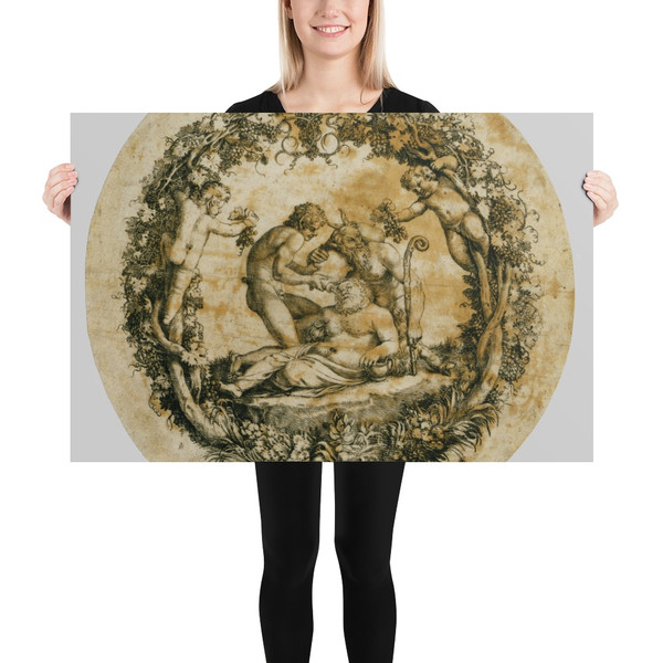 Wilton album, folio 41: The Drunken Silenus (Tazza Farnese) - Annibale Carracci - ca. 1597–1600 - Photo Paper Poster Museum quality 7795975