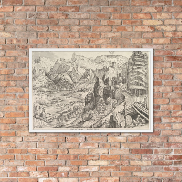 The Penitent Magdalene (Magdalena Poenitens) from The Large Landscapes - Johannes van Doetecum I - ca. 1555–56 - Matte Paper Framed Poster Museum quality 7796288