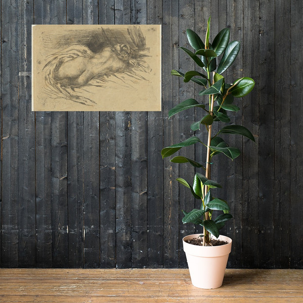 Study of a Woman Viewed from Behind - Eugène Delacroix - 1833 - Paper Poster Museum quality 7799053