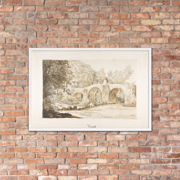 The Ponte Acquoria - Joseph Vernet - 18th century - Matte Paper Framed Poster Museum quality 7794752