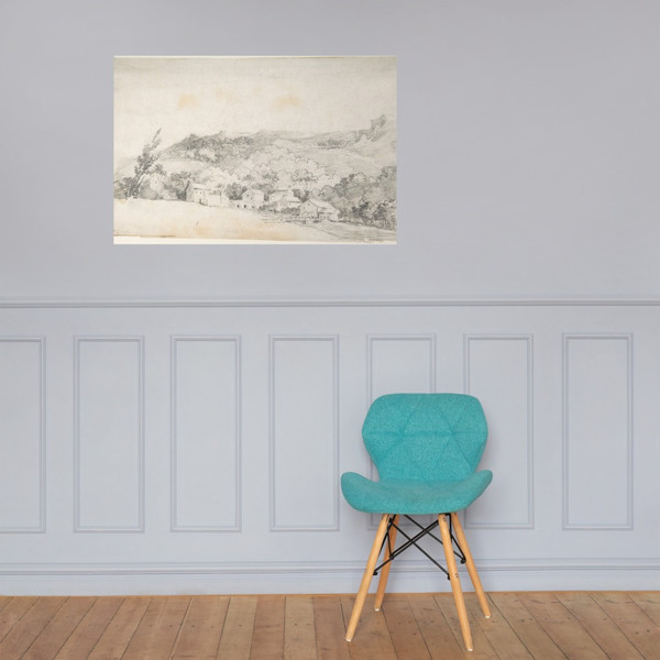 Farm Buildings with Water Mill - Jean Honoré Fragonard - n.d. - Paper Poster Museum quality 7796870