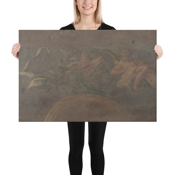 Allegorical Figures of Time and Death - Anonymous, Italian, first half of the 18th century - 18th century - Canvas Museum quality 7797676