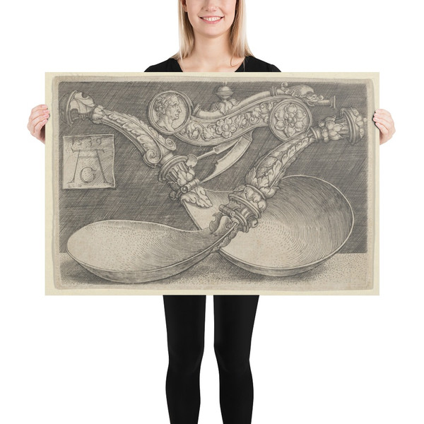 Design for Two Spoons and a Dog Whistle - Heinrich Aldegrever - 1539 - Photo Paper Poster Museum quality 7796610