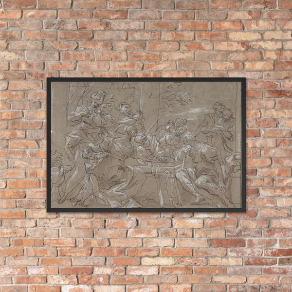 Achilles and the Daughters of Lycomedes - Gregorio de' Ferrari - 1647–1726 - Matte Paper Framed Poster Museum quality 7796331