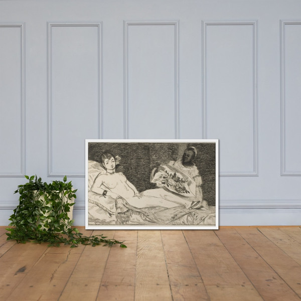 Olympia (small plate) - Edouard Manet - 1867 - Matte Paper Framed Poster Museum quality 7798349