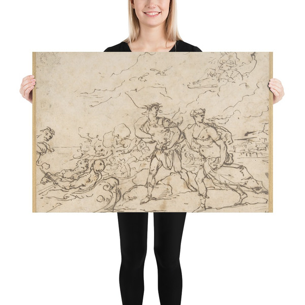 The Abduction of Helen - Luca Giordano - 1634–1705 - Paper Poster Museum quality 7795830