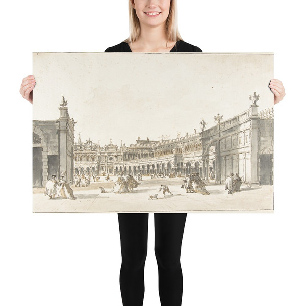 Piazza San Marco Decorated for the Festa della Sensa - Giacomo Guardi - 1764–1835 - Paper Poster Museum quality 7795660