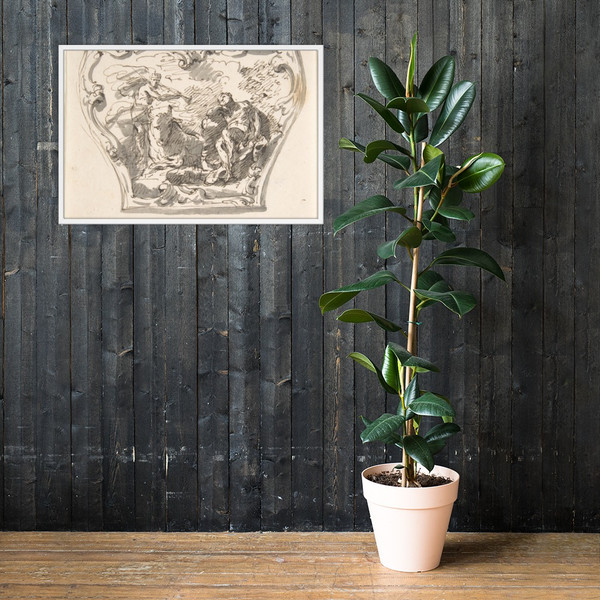 Design for a Decorated Panel of a Carriage - Anonymous, Italian, first half of the 18th century - 18th century - Matte Paper Framed Poster Museum quality 7797602