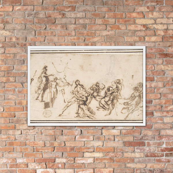 The Rape of the Sabines - Francesco Allegrini - 1624–63 - Matte Paper Framed Poster Museum quality 7797238