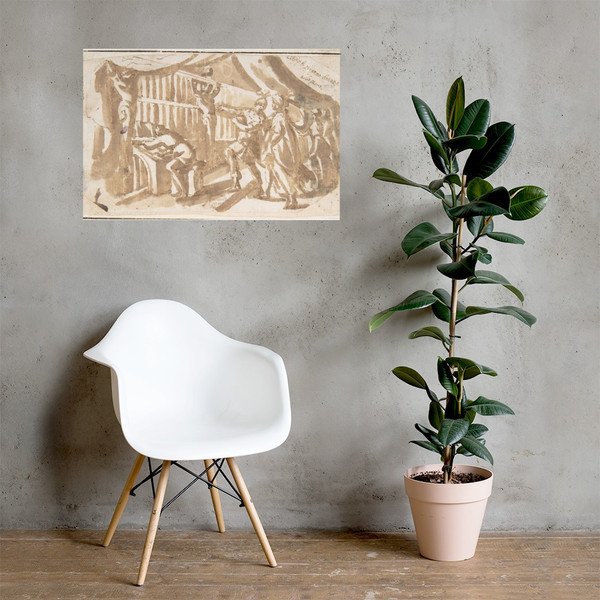 The Library of Pergamus Given to Cleopatra - Francesco Allegrini - 1624–63 - Paper Poster Museum quality 7797365