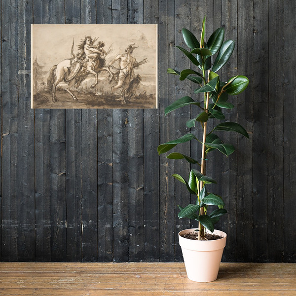 Satyr Leading a Centauress Who Holds a Satyr Child - Giovanni Domenico Tiepolo - 1727–1804 - Paper Poster Museum quality 7795008