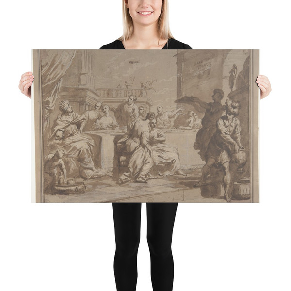 The Feast of Belshazzar - Antonio Gionima - 1697–1732 - Paper Poster Museum quality 7795864
