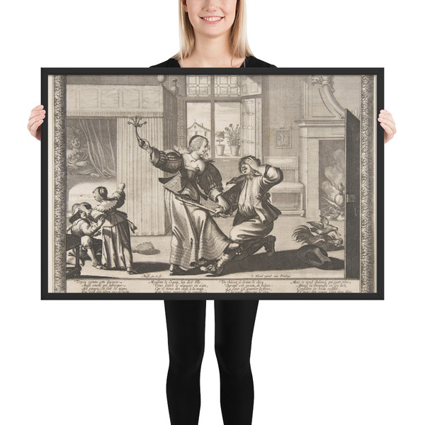 Husband-Beater - Abraham Bosse - ca. 1633 - Matte Paper Framed Poster Museum quality 7794160