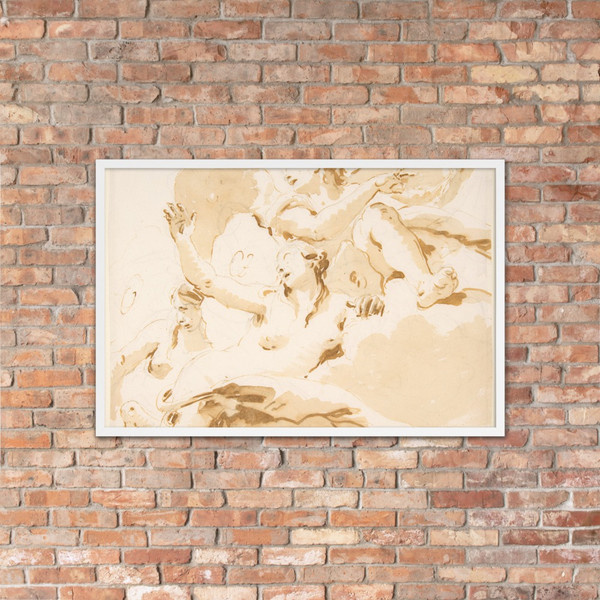 Three Winged Female Figures - Giovanni Battista Tiepolo - 1696–1770 - Matte Paper Framed Poster Museum quality 7795110