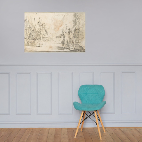 Illustration for a Book:  Reception of a Bishop Leading an Army at a City Gate - Giovanni Battista Tiepolo - 1696–1770 - Photo Paper Poster Museum quality 7799293